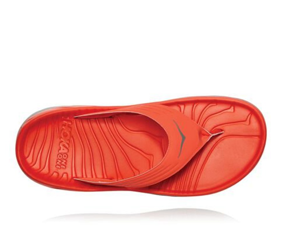 Sandalias Hoka One One Hombre Rojos - Ora Recovery Flip - ZPSQ21935